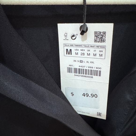 Zara Black Satin Blouse - Picture 5 of 8